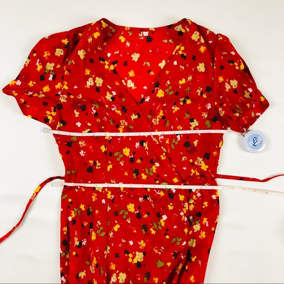 Floral Red Boho Wrap Summer Dress - Picture 7 of 7